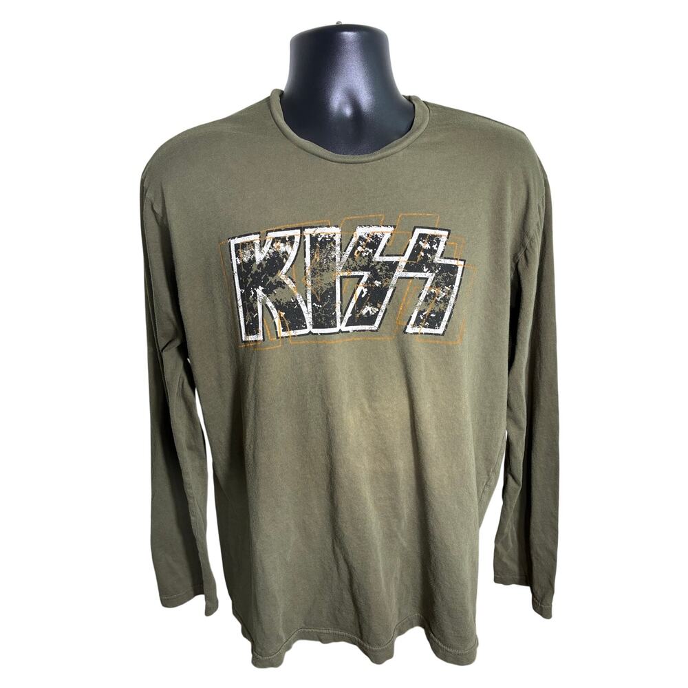 KISS Winterland Classic Rock Long Sleeve Shirt Olive XL